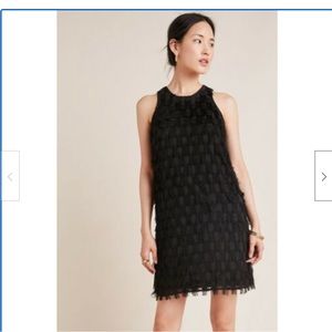 Anthropologie Roxie Textured Feathered Fringe Mini Dress